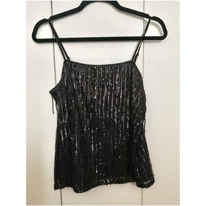 LOFT Black Sequin Top